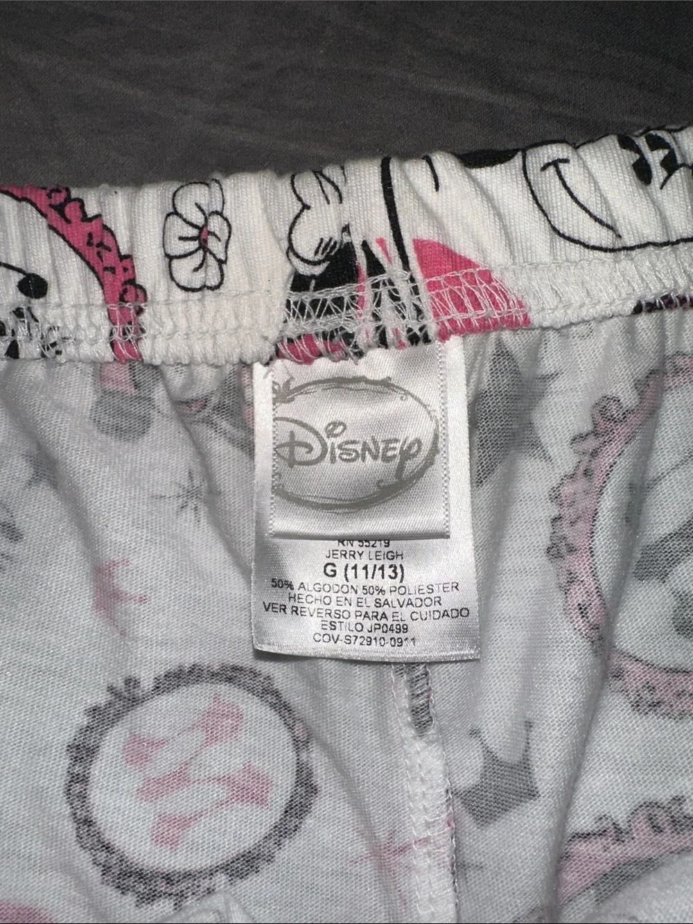 Disney Minnie Mouse White, Pink & Black Pajama Bottoms - Picture 2 of 4